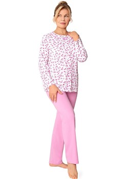 Długa bawełniana piżama damska rozpinana Maria III 202 34, Kolor biało-różowy, Rozmiar 2XL, MARTEL ze sklepu Intymna w kategorii Piżamy damskie - zdjęcie 187939236