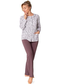 Długa bawełniana piżama damska rozpinana Maria III 202 35, Kolor śliwkowy, Rozmiar 2XL, MARTEL ze sklepu Intymna w kategorii Piżamy damskie - zdjęcie 187939239