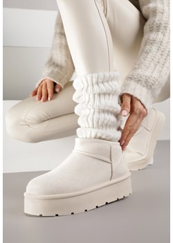 Beżowe Wsuwane Śniegowce z Futerkowym Ociepleniem na Platformie Eslin ze sklepu renee.pl w kategorii Śniegowce damskie - zdjęcie 187942379