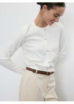 Reserved - Kardigan ze strukturalnym wzorem - kremowy ze sklepu Reserved w kategorii Swetry damskie - zdjęcie 187942396