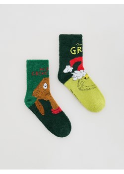 Reserved - Skarpetki Grinch 2 pack - ciemnozielony ze sklepu Reserved w kategorii Skarpetki dziecięce - zdjęcie 187943819