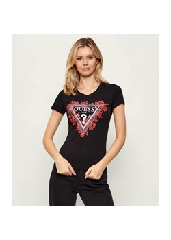 GUESS T-shirt FLOWERS | Slim Fit ze sklepu Gomez Fashion Store w kategorii Bluzki damskie - zdjęcie 187944278