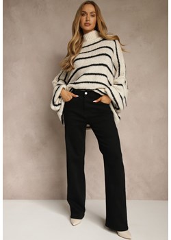 Czarne Jeansy Wide Leg High Waist z Bawełną i Domieszką Wiskozy Zozelia ze sklepu renee.pl w kategorii Jeansy damskie - zdjęcie 187946517