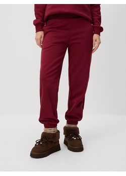 Reserved - Spodnie dresowe z bawełną - bordowy ze sklepu Reserved w kategorii Spodnie damskie - zdjęcie 187946618