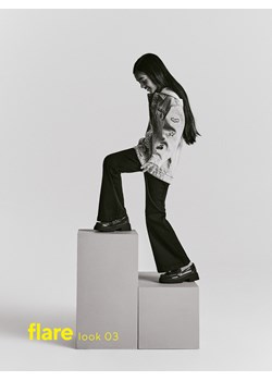 Reserved - Jeansy flare high waist - czarny ze sklepu Reserved w kategorii Spodnie dziewczęce - zdjęcie 187946659