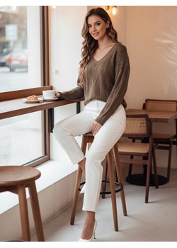 Sweter damski LACEONIA beżowy Dstreet MY2404 ze sklepu DSTREET.PL w kategorii Swetry damskie - zdjęcie 187946709