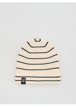 Reserved - Dzianinowa czapka w paski - złamana biel ze sklepu Reserved w kategorii Czapki dziecięce - zdjęcie 187947809