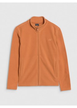 Chłopięcy polar rozpinany bez kaptura 4F 4FJRSS25TFLEM392 - brązowy ze sklepu Sportstylestory.com w kategorii Kurtki chłopięce - zdjęcie 187948068