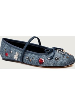 Marc Jacobs Jeansowe baleriny THE SABRINA | z dodatkiem skóry ze sklepu Gomez Fashion Store w kategorii Balerinki - zdjęcie 187949438