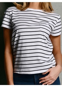 Sinsay - Bawełniana koszulka z kieszonką - wielobarwny ze sklepu Sinsay w kategorii Bluzki damskie - zdjęcie 187950547