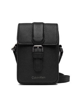 Calvin Klein Saszetka Leather Slim Flap Reporter LV04D3323G Czarny ze sklepu MODIVO w kategorii Torby męskie - zdjęcie 187953026