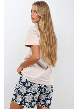 Krótka piżama damska Stardust, Kolor beżowo-granatowy, Rozmiar S, Momenti per me ze sklepu Primodo w kategorii Piżamy damskie - zdjęcie 187953606