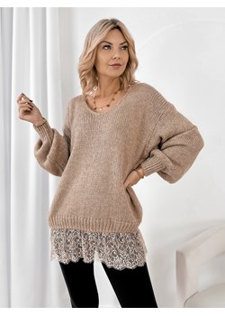 sweter sucre beżowy one size ze sklepu UBRA w kategorii Swetry damskie - zdjęcie 187953678