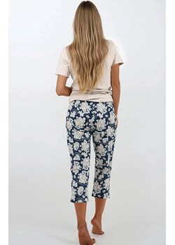 Dwuczęściowa piżama damska Navy Charm, Kolor beżowo-granatowy, Rozmiar 3XL, Momenti per me ze sklepu Intymna w kategorii Piżamy damskie - zdjęcie 187953836