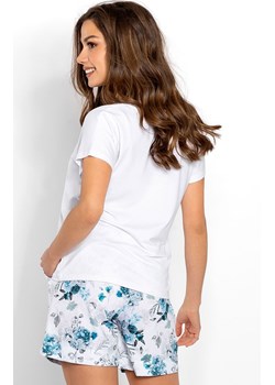 Piżama damska krótkie spodenki Valerie, Kolor biało-niebieski, Rozmiar S, Momenti per me ze sklepu Intymna w kategorii Piżamy damskie - zdjęcie 187953858