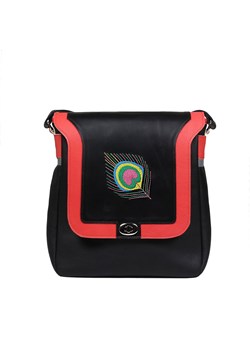 czarna torebka damska skórzana na ramię  Pawie Pióro ze sklepu Słoń Torbalski w kategorii Listonoszki - zdjęcie 187954707