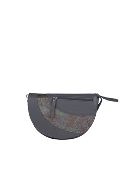 popielata torebka skórzana półokrągła z funkcją nerki Mała Mi ze sklepu Słoń Torbalski w kategorii Listonoszki - zdjęcie 187954716