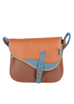 brązowo granatowa torebka damska skórzana Freshman na ramię li ze sklepu Słoń Torbalski w kategorii Listonoszki - zdjęcie 187954719