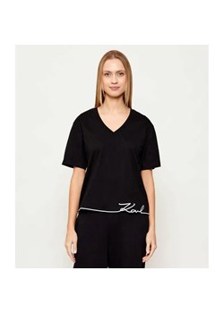 Karl Lagerfeld T-shirt signature | Oversize fit ze sklepu Gomez Fashion Store w kategorii Bluzki damskie - zdjęcie 187955255