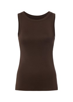 Marie Lund Top damski Kobiety Bawełna czekoladowy jednolity ze sklepu vangraaf w kategorii Bluzki damskie - zdjęcie 187957287
