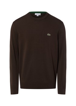 Lacoste Męski sweter Mężczyźni Bawełna czekoladowy jednolity ze sklepu vangraaf w kategorii Swetry męskie - zdjęcie 187957298
