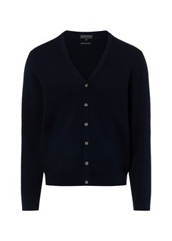 Finshley & Harding Męski kardigan z zawartością kaszmiru Mężczyźni Bawełna granatowy jednolity ze sklepu vangraaf w kategorii Swetry męskie - zdjęcie 187957299