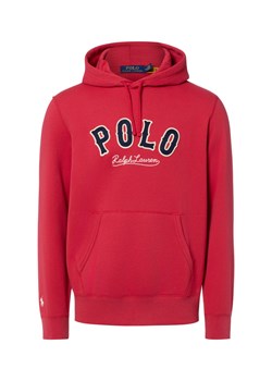 Polo Ralph Lauren Męski sweter z kapturem Mężczyźni Bawełna czerwony jednolity ze sklepu vangraaf w kategorii Bluzy męskie - zdjęcie 187957306