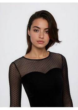 Reserved - Body z siateczkowymi wstawkami - czarny ze sklepu Reserved w kategorii Body damskie - zdjęcie 187957356