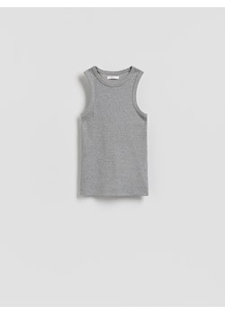Reserved - Bawełniany top - jasnoszary ze sklepu Reserved w kategorii Bluzki dziewczęce - zdjęcie 187957447