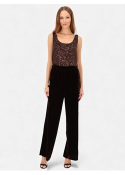 Brązowe welurowe spodnie damskie L’AF Ampalia ze sklepu Eye For Fashion w kategorii Spodnie damskie - zdjęcie 187958247