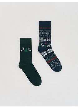 Reserved - 2 pack świątecznych skarpet - granatowy ze sklepu Reserved w kategorii Skarpetki męskie - zdjęcie 187959069