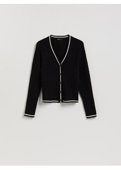 Reserved - Strukturalny kardigan z wiskozą - czarny ze sklepu Reserved w kategorii Swetry damskie - zdjęcie 187959167