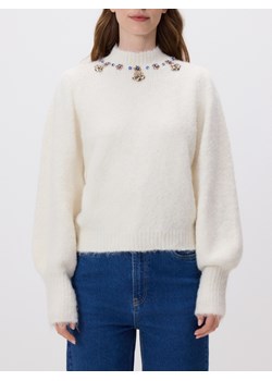 Reserved - Sweter z biżuteryjną aplikacją - kremowy ze sklepu Reserved w kategorii Swetry damskie - zdjęcie 187959179
