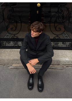 Reserved - Skórzane sztyblety - czarny ze sklepu Reserved w kategorii Buty zimowe męskie - zdjęcie 187960938