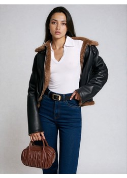 Sinsay - Klasyczny pasek z imitacji skóry ze złotą klamrą - czarny ze sklepu Sinsay w kategorii Paski damskie - zdjęcie 187961215