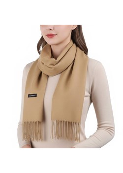 Karmelowy szalik damski gładki cashmere frędzle SZA-68 ze sklepu Stylion w kategorii Szaliki i chusty damskie - zdjęcie 187961677