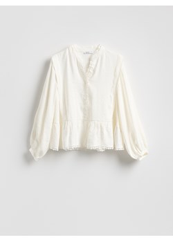 Reserved - Bluzka z modalem - złamana biel ze sklepu Reserved w kategorii Bluzki damskie - zdjęcie 187962066