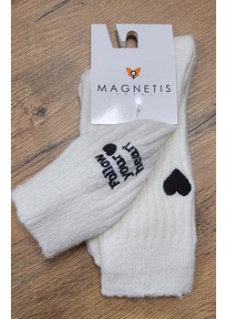 Skarpety damskie z aplikacją ecru CO-5057, Kolor ecru, Rozmiar uniwersalny, Magnetis ze sklepu Primodo w kategorii Skarpetki damskie - zdjęcie 187963247