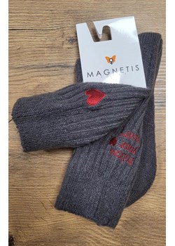 Skarpety damskie z aplikacją grfaitowe CO-5057, Kolor grafitowy, Rozmiar uniwersalny, Magnetis ze sklepu Primodo w kategorii Skarpetki damskie - zdjęcie 187963248