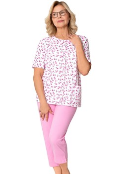 Bawełniana piżama damska rozpinana Maria I 200 34, Kolor biało-różowy, Rozmiar 2XL, MARTEL ze sklepu Primodo w kategorii Piżamy damskie - zdjęcie 187963268