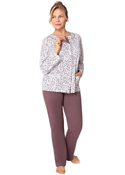 Długa bawełniana piżama damska rozpinana Maria III 202 35, Kolor śliwkowy, Rozmiar 2XL, MARTEL ze sklepu Primodo w kategorii Piżamy damskie - zdjęcie 187963279