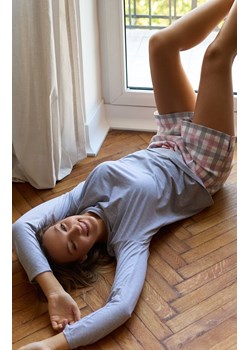 Mefemi piżama damska z krótką nogawką Stella, Kolor szaro-różowy, Rozmiar S, Mefemi ze sklepu Primodo w kategorii Piżamy damskie - zdjęcie 187963309