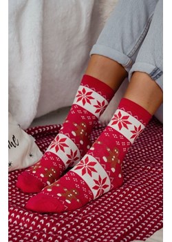 Skarpetki damskie świąteczne czerwone Ciastka 1283.040, Kolor czerwony-wzór, Rozmiar 37-41, Milena ze sklepu Primodo w kategorii Skarpetki damskie - zdjęcie 187963326
