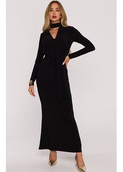 Sukienka damska maxi z szarfą czarna M891, Kolor czarny, Rozmiar L, MOE ze sklepu Primodo w kategorii Sukienki - zdjęcie 187963425