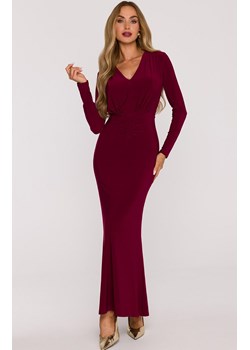 Sukienka damska maxi z szarfą bordowa M891, Kolor bordowy, Rozmiar L, MOE ze sklepu Primodo w kategorii Sukienki - zdjęcie 187963436