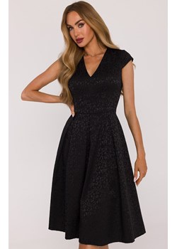 Czarna sukienka damska z kontrafałdami M892, Kolor czarny, Rozmiar L, MOE ze sklepu Primodo w kategorii Sukienki - zdjęcie 187963445