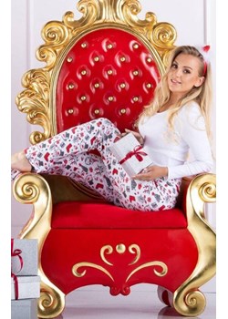 Świąteczna piżama damska Magic Moments, Kolor biało-czerwony, Rozmiar S, Momenti per me ze sklepu Primodo w kategorii Piżamy damskie - zdjęcie 187963537