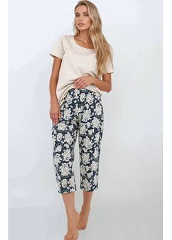 Dwuczęściowa piżama damska Navy Charm, Kolor beżowo-granatowy, Rozmiar 3XL, Momenti per me ze sklepu Primodo w kategorii Piżamy damskie - zdjęcie 187963549