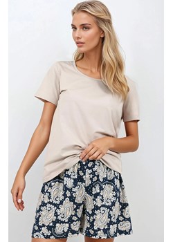 Krótka piżama damska Stardust, Kolor beżowo-granatowy, Rozmiar S, Momenti per me ze sklepu Primodo w kategorii Piżamy damskie - zdjęcie 187963568