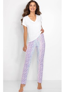 Piżama damska z długimi spodniami Coco, Kolor biało-fioletowy, Rozmiar S, Momenti per me ze sklepu Primodo w kategorii Piżamy damskie - zdjęcie 187963588